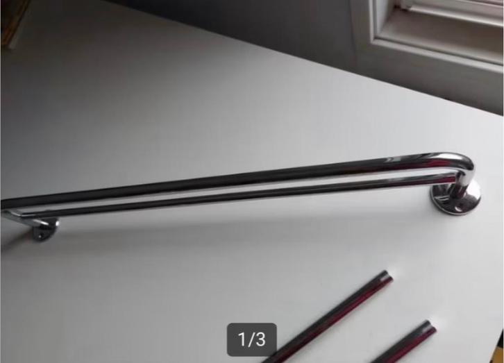 Dubbel Handdoekrek Rek Badkamer Handdoeken Zilver, Huis en Inrichting, Badkamer | Badtextiel en Accessoires, Zo goed als nieuw