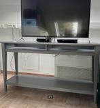 LIATORP SIDETABLE 133 X 37 CM. GRIJS/GLAS, Huis en Inrichting, Tafels | Sidetables, Ophalen, 100 tot 150 cm, Modern / Landelijk