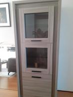 Mooie set: Eiken grijs Vitrine kast, dressoir, salontafel, Huis en Inrichting, Kasten | Vitrinekasten, Ophalen, Gebruikt, 50 tot 100 cm
