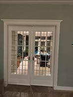 Ensuite jaren 30 orig deuren glas in lood roomwit, Doe-het-zelf en Verbouw, Deuren en Horren, Ophalen, Gebruikt, 80 tot 100 cm
