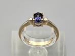 Gouden Vintage ring met edelsteen tanzaniet. 2025/354., ., Paars, Ophalen of Verzenden, .