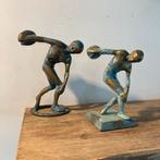 2 Koperen Discuswerper Beelden - 13 & 15 cm, Ophalen of Verzenden