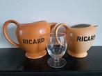 Ricard keramiek 1 ltr, 0,5 ltr & glaasje 2cl, Ophalen of Verzenden, Zo goed als nieuw, Borrel- of Shotglas