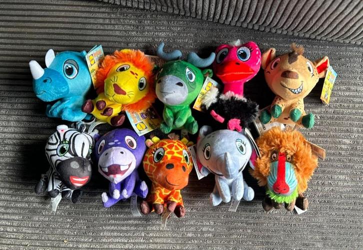 10 nieuwe Safari-mini's met kaartje eraan, Kinderen en Baby's, Speelgoed | Knuffels en Pluche, Zo goed als nieuw, Overige typen