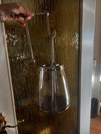 Groot windlicht Chrome met glas voor grote kaars, Overige materialen, 25 tot 50 cm, Ophalen of Verzenden, Zo goed als nieuw