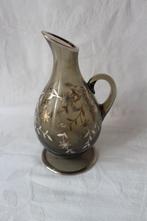 Vintage rookglas zilver overlay vaas 1950-1960, Antiek en Kunst, Antiek | Glas en Kristal, Ophalen of Verzenden