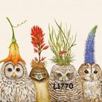 Servetten decoupage/bullet journal * uilen bloemen L1770, Verzenden, Nieuw, Materiaal
