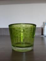 O35 Groene theelichthouder met bloemetjes, Huis en Inrichting, Overige materialen, Ophalen of Verzenden, Zo goed als nieuw, Groen