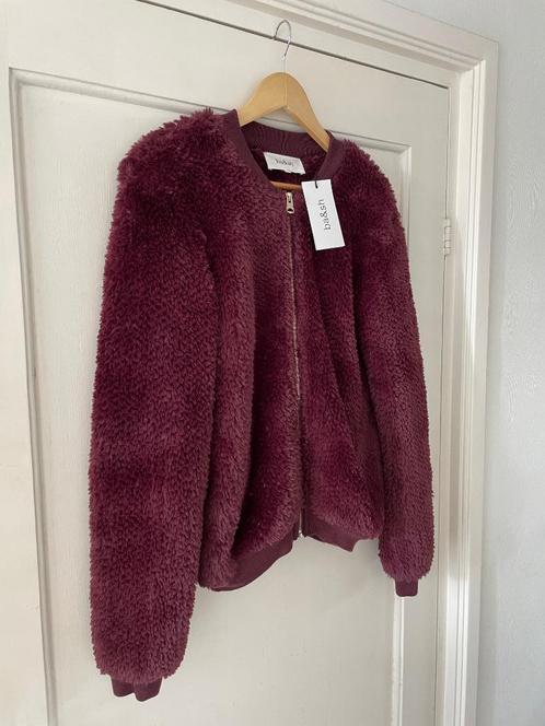 BA&SH Gaby jas – Fake fur – Maat S - Rood/Paars, Kleding | Dames, Jassen | Winter, Nieuw, Maat 36 (S), Paars, Verzenden