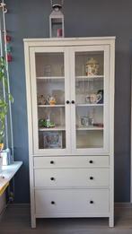 HEMNES Vitrinekast met 3 lades, wit, Ophalen, 50 tot 100 cm, Zo goed als nieuw, 150 tot 200 cm