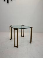 Peter Ghyczy salontafel – messing & glas – 1970s design, 45 tot 60 cm, Gebruikt, Regency, 70s, Vierkant
