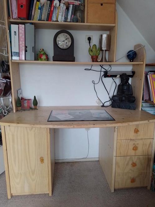 massief hout bureau, Huis en Inrichting, Bureaus, Gebruikt, Ophalen