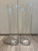 2 grote glazen vazen 60 cm, Huis en Inrichting, Woonaccessoires | Vazen, Ophalen, Overige kleuren, 50 tot 75 cm, Glas