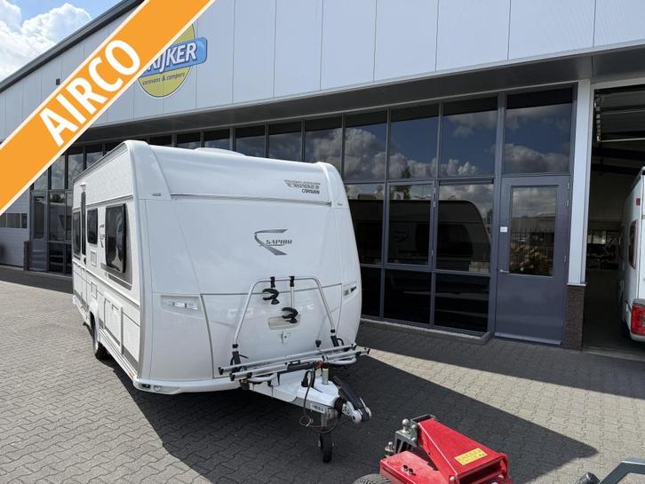 Fendt Saphir 465 TG 2 Aparte bedden 202cm + Mover + Airco, Caravans en Kamperen, Caravans, Bedrijf, tot en met 4, 1250 - 1500 kg