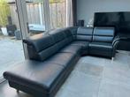 LONG LIFE ZWART LEREN ELEKTRISCHE RELAX DESIGN HOEKBANK, Huis en Inrichting, Banken | Bankstellen, Ophalen, Zo goed als nieuw