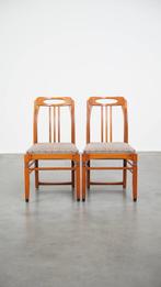 Set van 2 luxe Art Nouveau design Schuitema eetkamerstoelen, Huis en Inrichting, Stoelen, Ophalen, Hout, Gebruikt, Twee