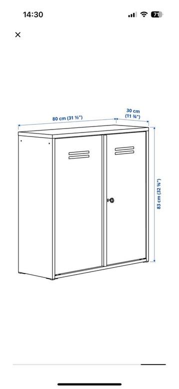 TV kast /lockerkast antraciet Ikea Ivar - afbeelding 4
