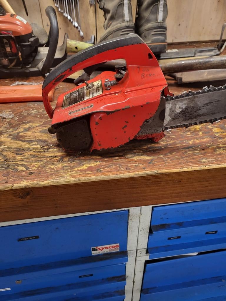 Antieke kettingzaagje homelite lopend!, Ophalen, Gebruikt, 1200 watt of meer, 30 tot 70 mm