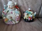 2 chinese beelden met zotjes. Peach en Boeddha, Antiek en Kunst, Ophalen of Verzenden