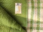 Vintage wollen deken groen geruit., Huis en Inrichting, Woonaccessoires | Plaids en Woondekens, Ophalen of Verzenden, Zo goed als nieuw