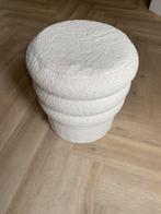 Poef teddy stof wit, Huis en Inrichting, Ophalen, Minder dan 50 cm, Rond, Zo goed als nieuw