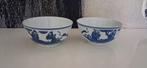 2 Chinese kommetjes met blauwe decoratie, Ophalen of Verzenden