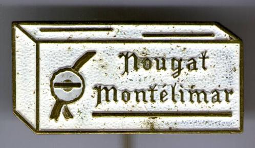 Nogat Montélimar wit op koper kermis speldje ( W_531 ), Verzamelen, Speldjes, Pins en Buttons, Nieuw, Speldje of Pin, Merk, Verzenden