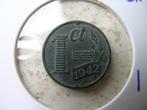 Cent 1942 zink (nr 1), Postzegels en Munten, Koningin Wilhelmina, Ophalen of Verzenden, 1 cent, Losse munt