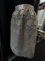 Antiek beige bruin kleurig kanten schort, strik achter, Ophalen, Dames