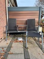 Tuinbank met voetenbankje - Metaal, Tuin en Terras, Ophalen, Gebruikt, Metaal