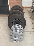 4x winterbanden + wieldoppen van Opel Meriva (195/65 R15), Auto-onderdelen, Banden en Velgen, Gebruikt, Banden en Velgen, Winterbanden
