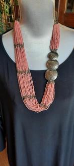 Vintage etnische ,berber ketting,roze koraal., Ophalen of Verzenden, Zo goed als nieuw, Roze
