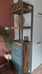 Tv meubel & hoge kast - Industrieel design, 150 tot 200 cm, Zo goed als nieuw, Met lade(s), Industrieel