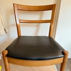 Vintage Ikea Stockholm eetkamerstoel (Hout/Leer), Huis en Inrichting, Stoelen, Ophalen, Gebruikt, Zwart, Eén