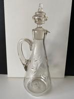 Kristallen karaf / inscriptie van takken en regendruppels, Ophalen of Verzenden