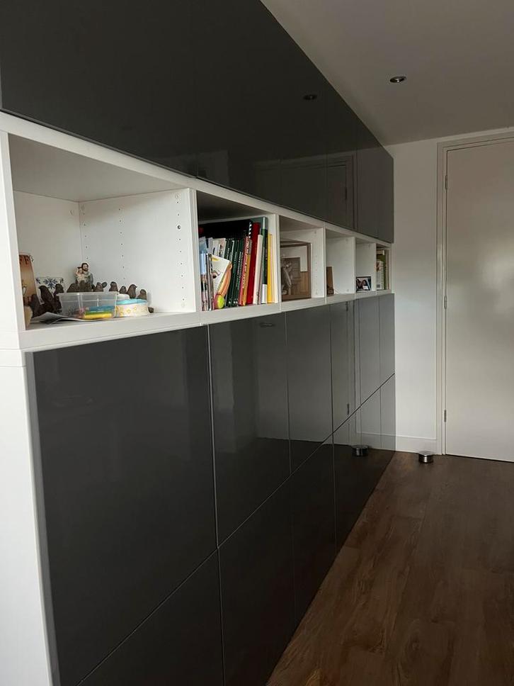 IKEA Besta kastdeuren hoogglans grijs 60 x 64 -18 st, Huis en Inrichting, Kasten | Dressoirs, Zo goed als nieuw, 50 tot 100 cm