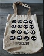 Schouder tas met katten, Sieraden, Tassen en Uiterlijk, Tassen | Damestassen, Ophalen of Verzenden, Gebruikt, Zwart, Schoudertasje