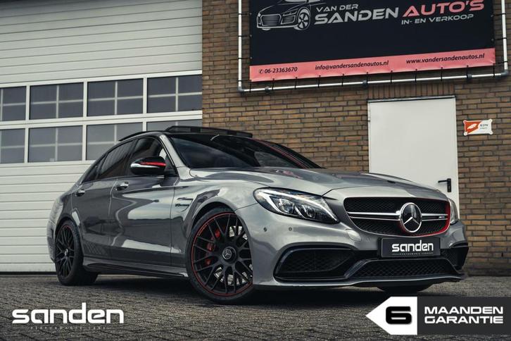 Mercedes C-klasse AMG C63s Edition1|Pano|NL-auto|Schaal|NAP, Auto's, Mercedes-Benz, Bedrijf, Te koop, C-Klasse, 360° camera, ABS