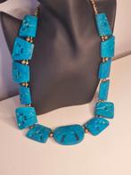 Vintage 80's Egyptische collier ketting, Ophalen of Verzenden, Zo goed als nieuw, Zilver, Overige materialen