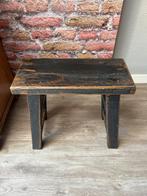 Vintage Houten Krukje - 50cm, Huis en Inrichting, Stoelen, Ophalen, Gebruikt, Zwart, Eén
