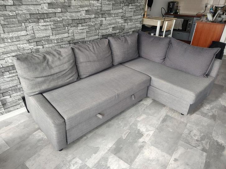 Ikea Friheten Slaapbank + 2 Kussens, Huis en Inrichting, Banken | Complete zithoeken, Gebruikt, Ophalen