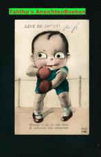 Prachtige oogjes kaart kind bokser OOG-12, Verzamelen, Ansichtkaarten | Themakaarten, Gelopen, Kinderen, 1920 tot 1940, Verzenden