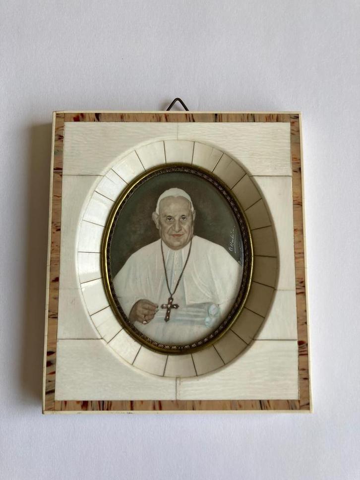 Paus Johannes XXIII Portret in Lijst, Antiek en Kunst, Antiek | Religie, Ophalen of Verzenden