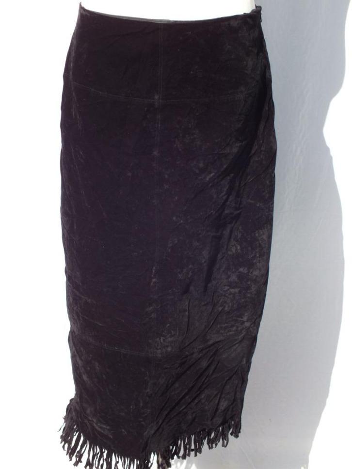 Leuke zwarte rok, franjes. Mt 40 merk v&d, Kleding | Dames, Rokken, Zo goed als nieuw, Maat 38/40 (M), Zwart, Onder de knie, Ophalen of Verzenden