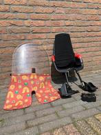 Fietsstoel met windscherm, Fietsen en Brommers, Fietsaccessoires | Fietsstoeltjes, Ophalen, Gebruikt, Voorzitje, Voetsteuntjes
