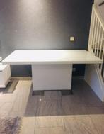 Hoogglans eettafel met melkglas weinig gebruikt 160x90 cm, Huis en Inrichting, Tafels | Eettafels, Ophalen, Zo goed als nieuw