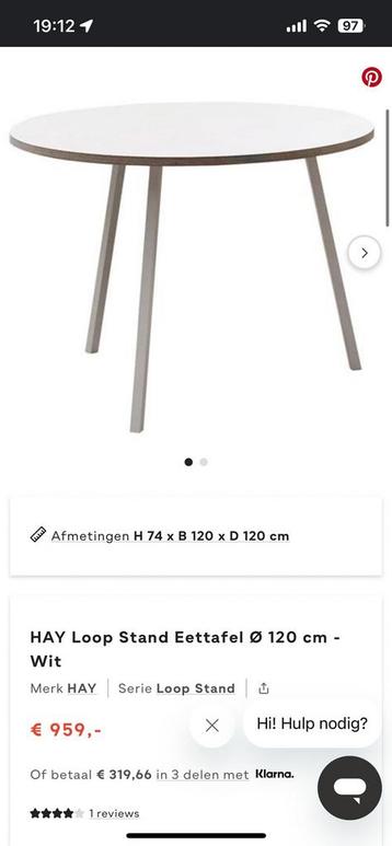 HAY loop tafel rond 120 cm wit ronde tafel zweeds design beschikbaar voor biedingen