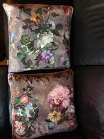 Twee Essenza Fleur kussens taupe 50 x 50 cm, Grijs, Ophalen of Verzenden, Zo goed als nieuw