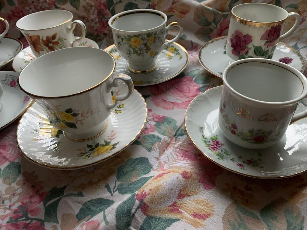 9x Engelse kop en schotels‼️, Ophalen of Verzenden