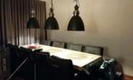 3 hanglampen (Nelson van Karwei) eventueel met houtenbalk, Ophalen, Zo goed als nieuw, Metaal, 50 tot 75 cm